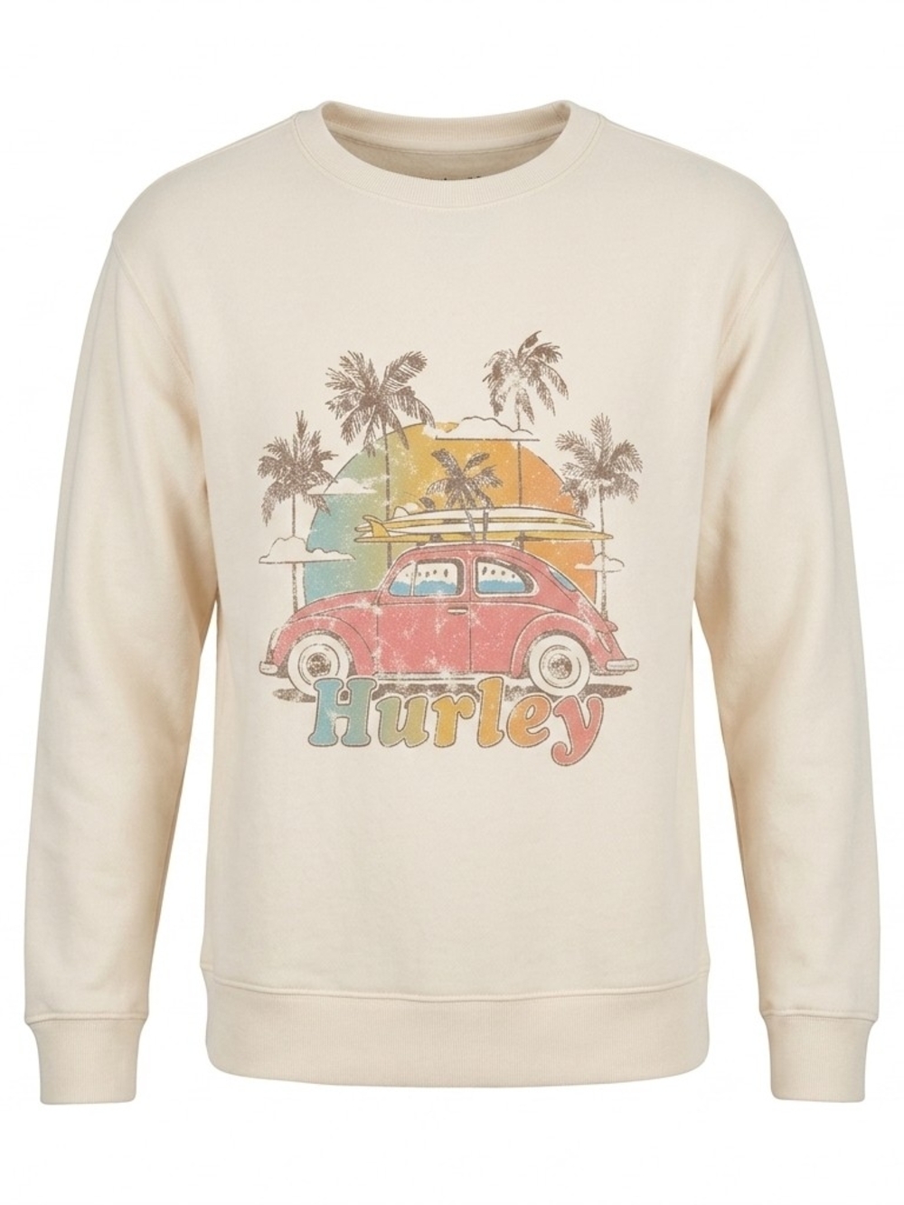 Hurley Cream Graphic Pullover Crewneck Sweatshirt - Picture 2 of 4